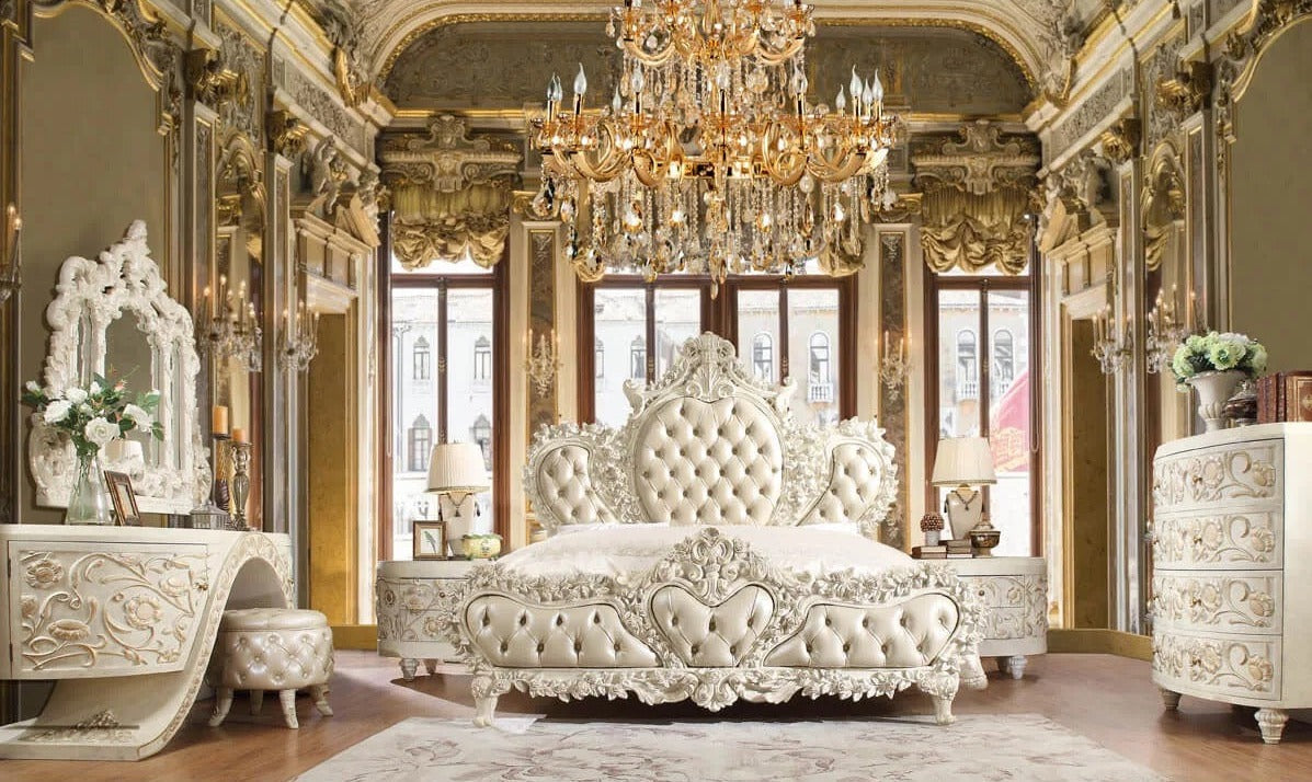 Luxury Bedroom Furniture Set American Baroque Design Carving Wooden Style Home Furniture