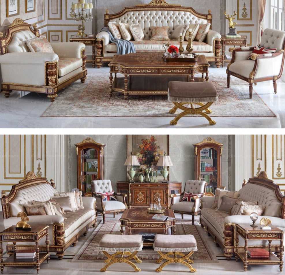 4+3+1 Sofa Set Rococo Antique Living Room Office Furniture Luxury Arabic Royal Style Sofas