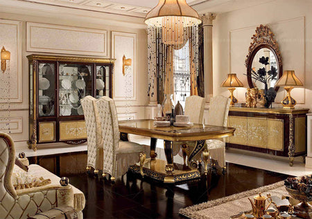 Luxury Cabinet European Royal Luxury Restaurant Glass Display 4 Doors Cabinet Baroque Design Furniture