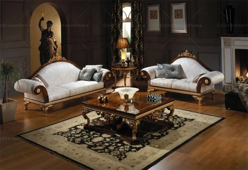 Bedroom Furniture European Royal Hand Made Solid Wood Baroque Design Bedroom Set