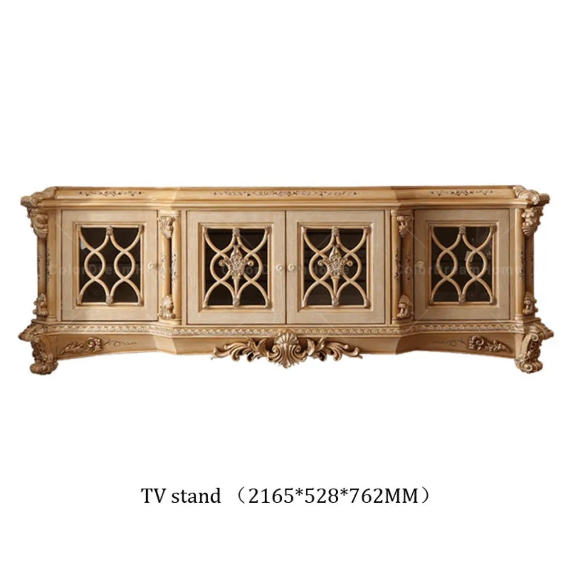 TV Lowboards Italian Luxury Solid Wood Hand Carved Baroque Style Cabinet Living Room Furniture Design