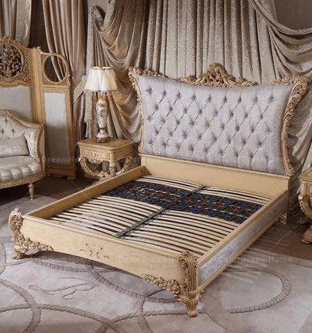 Bedroom Set Italian Court Solid Wood Carving Luxury Bedroom Set Baroque Design Furniture