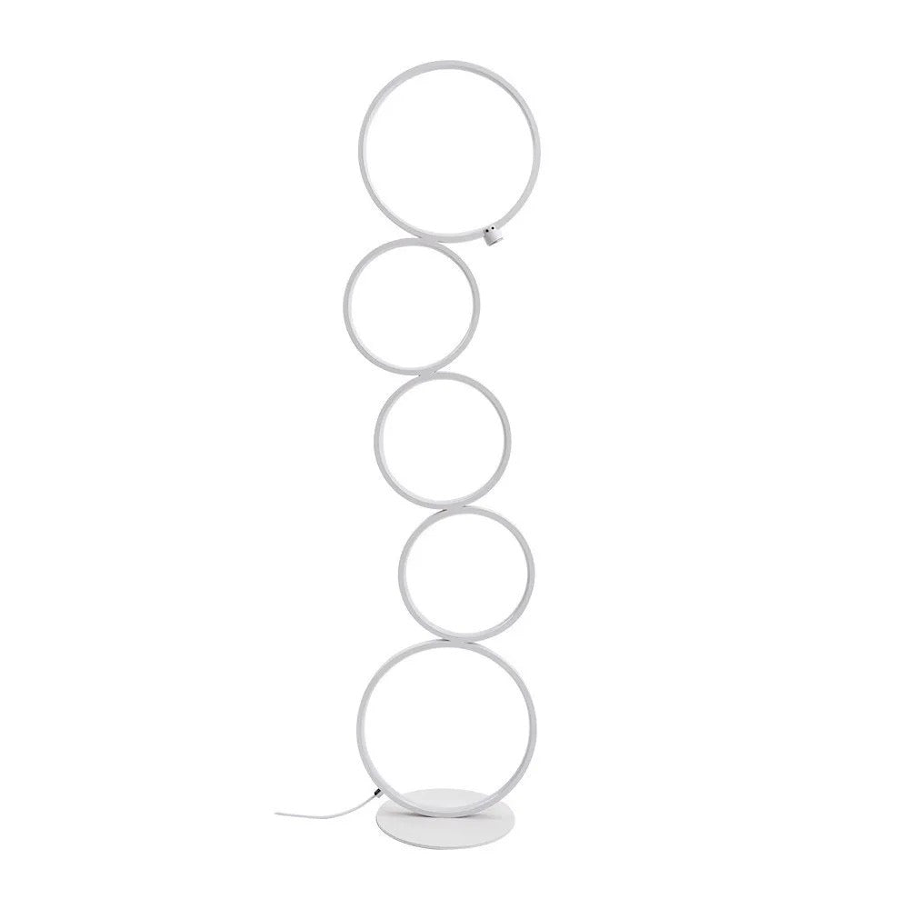 Modern Floor Lamp Five Circles Rings Touch Dimming Living Room, Bedroom Lights