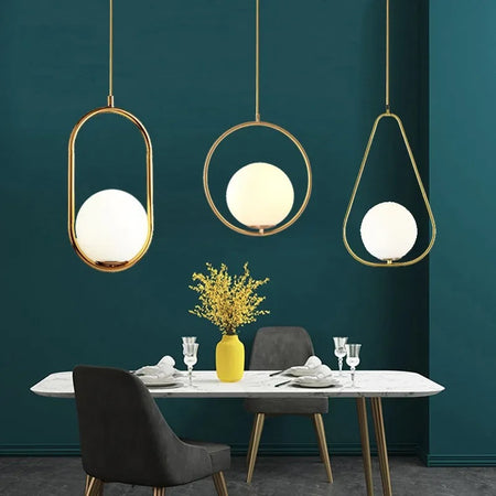 Modern Pendant Light Nordic Minimalist Hanging Glass Ball Living Bedroom Dining Room Lights