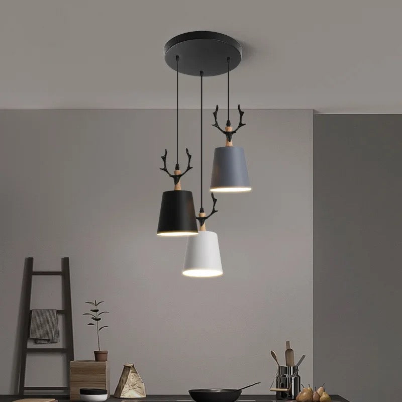 Modern Pendant Light Iron Art Three Bulbs Home, Bar, Living, Dining Room Lights