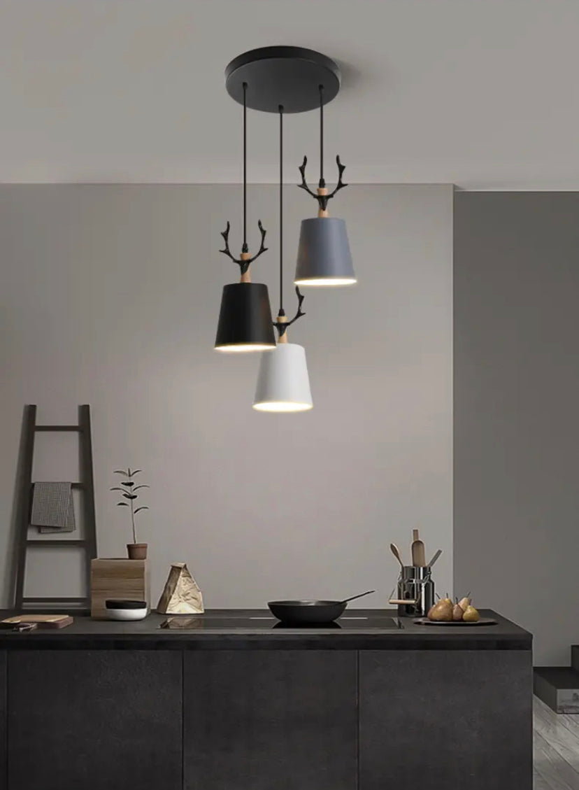 Modern Pendant Light Iron Art Three Bulbs Home, Bar, Living, Dining Room Lights