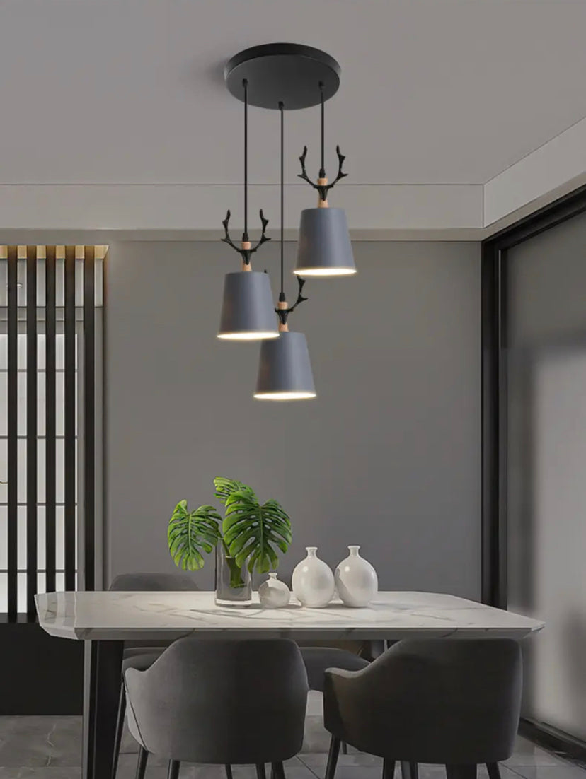 Modern Pendant Light Iron Art Three Bulbs Home, Bar, Living, Dining Room Lights