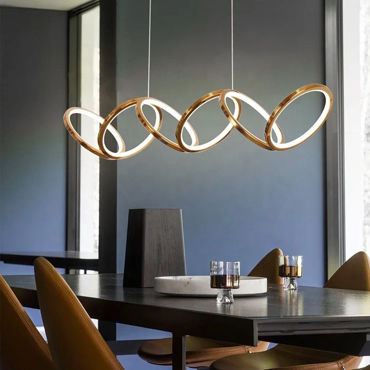 Chandelier Designer Large 6 Rings Luxury Acrylic Pendant Light Dining Room Lights