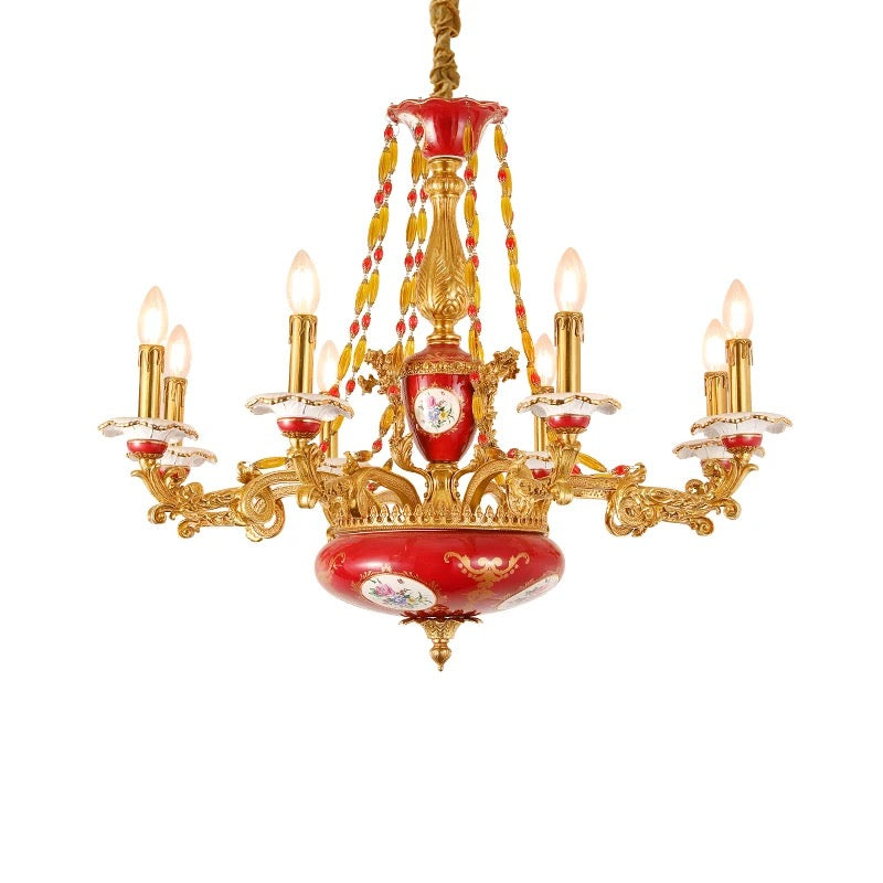 French Vintage Chandelier Dining Room Hallway, Foyer Bedroom  European Ceramic Pendant Light