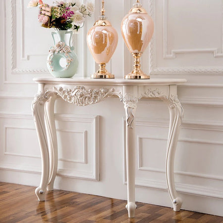 Hallway Wall Table Antique Baroque Style Entrance Console Table