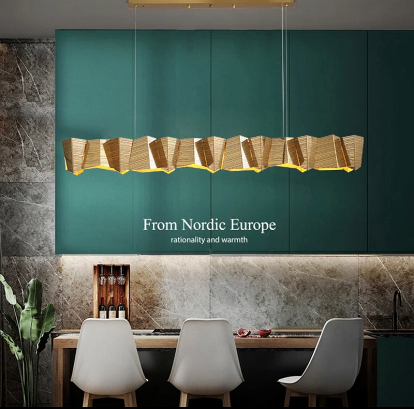 Modern Pendant Light Luxury Gold Linear Dining, Hotel, Villa, Restaurants Lights