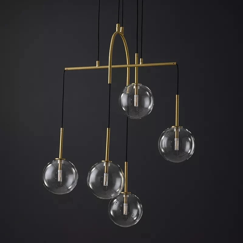 Modern Pendant Light Brass Round Glass Bedroom Chandelier Luxury Home, Living, Dining Room Lights