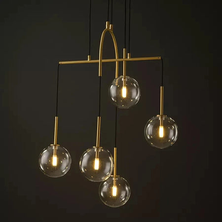 Modern Pendant Light Brass Round Glass Bedroom Chandelier Luxury Home, Living, Dining Room Lights