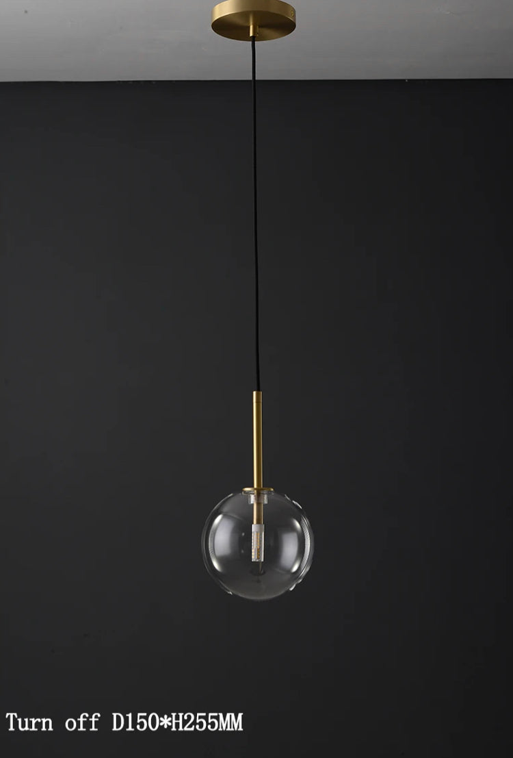 Modern Pendant Light Brass Round Glass Bedroom Chandelier Luxury Home, Living, Dining Room Lights