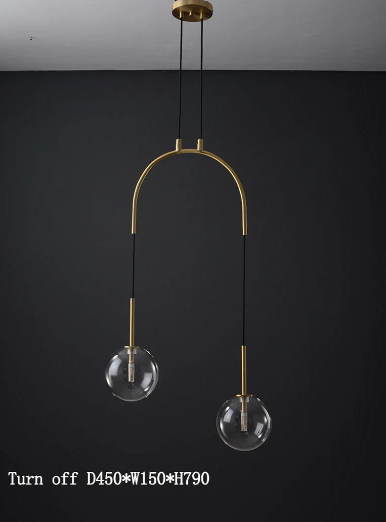 Modern Pendant Light Brass Round Glass Bedroom Chandelier Luxury Home, Living, Dining Room Lights