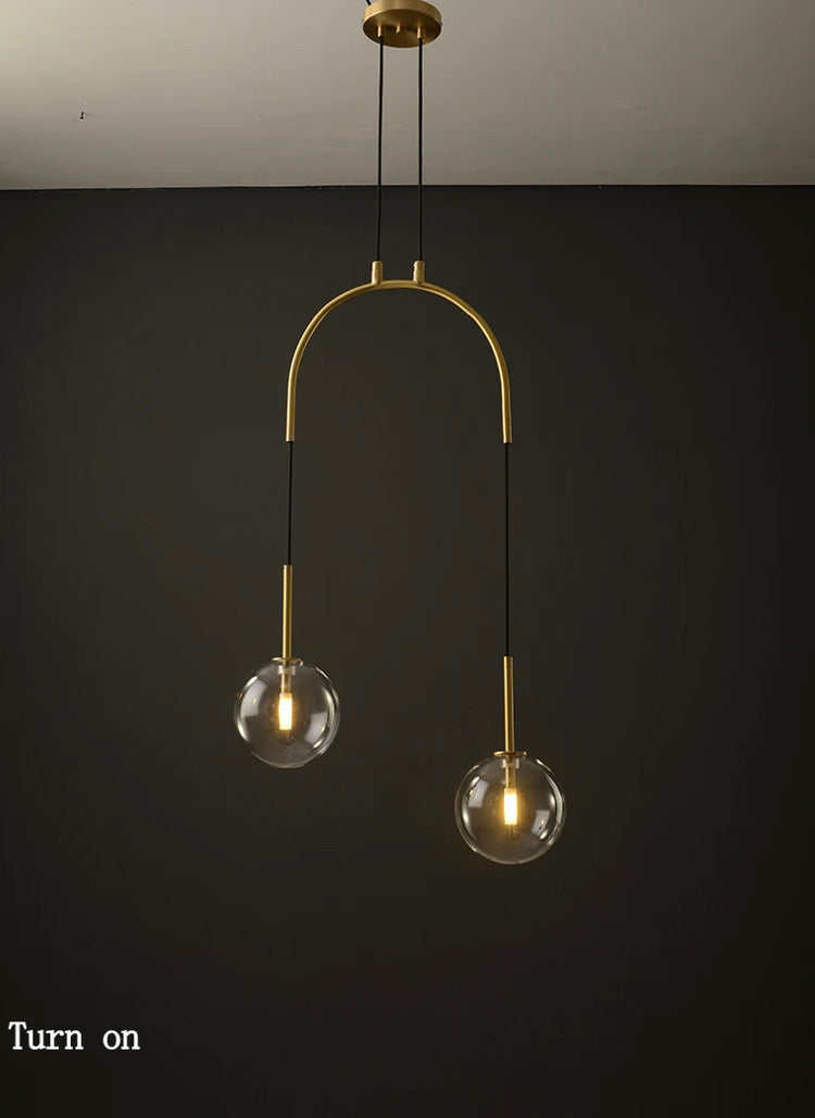 Modern Pendant Light Brass Round Glass Bedroom Chandelier Luxury Home, Living, Dining Room Lights