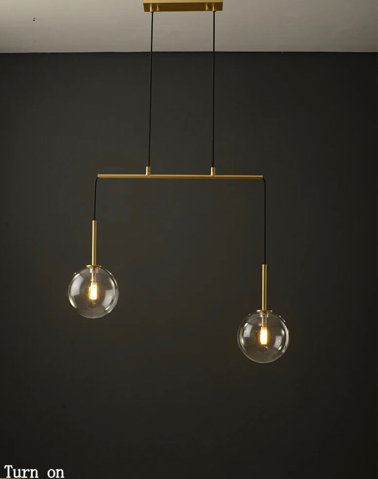 Modern Pendant Light Brass Round Glass Bedroom Chandelier Luxury Home, Living, Dining Room Lights