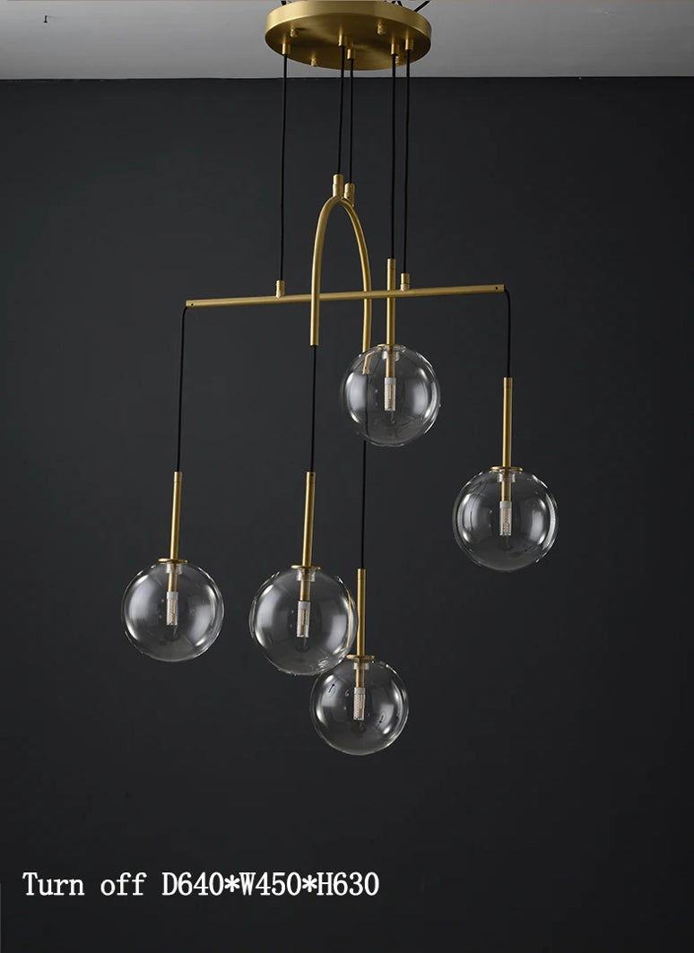 Modern Pendant Light Brass Round Glass Bedroom Chandelier Luxury Home, Living, Dining Room Lights