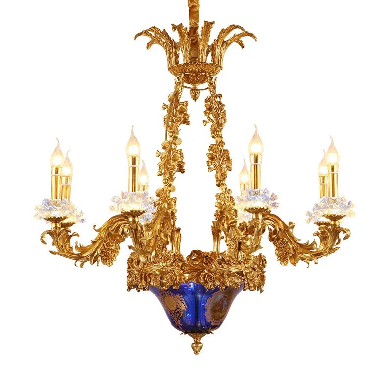 French Design Antique Chandelier Living Room Hallway Brass Luxury Ceiling Chandelier