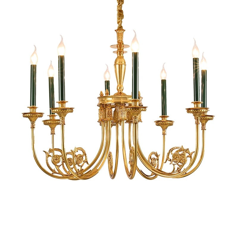 French Classic Chandelier Living Room Dining Table Vintage Brass European Home Decorative Hanging Chandelier