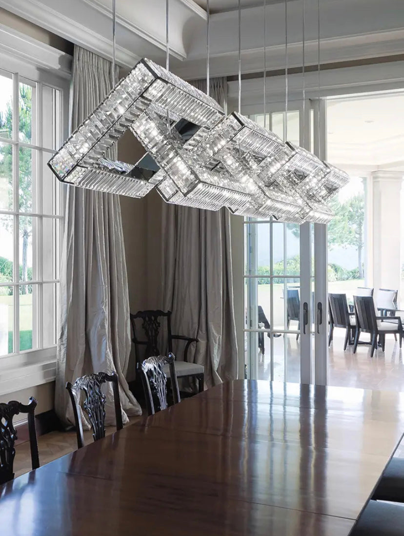 Modern Pendant Light Designer Large LED Crystal Chandelier Dinning Room Hotel Lights