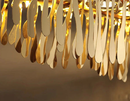 Modern Chandelier Linear Gold, Chrome Dining, Living Room Lights