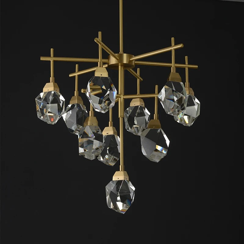 Modern Pendant Light Luxury High Art Deco Copper Crystal Chandelier Home, Living, Dining Room Lights