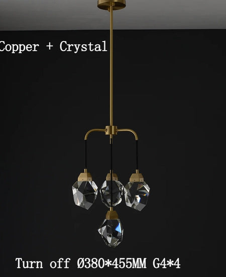 Modern Pendant Light Luxury High Art Deco Copper Crystal Chandelier Home, Living, Dining Room Lights