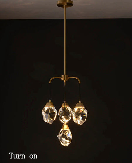 Modern Pendant Light Luxury High Art Deco Copper Crystal Chandelier Home, Living, Dining Room Lights