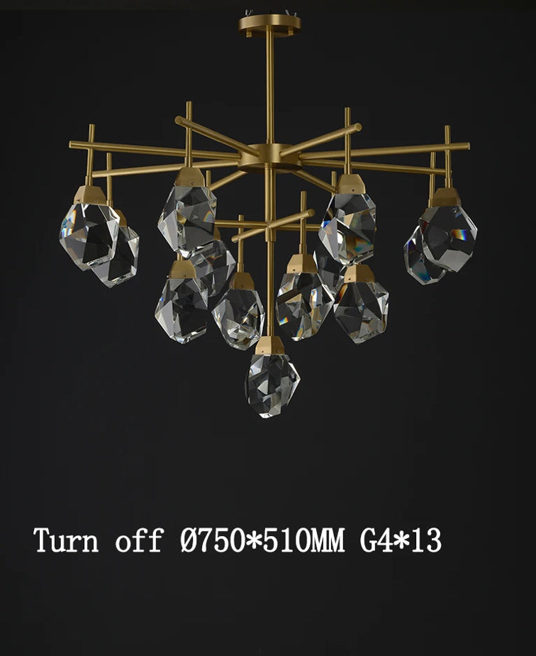 Modern Pendant Light Luxury High Art Deco Copper Crystal Chandelier Home, Living, Dining Room Lights