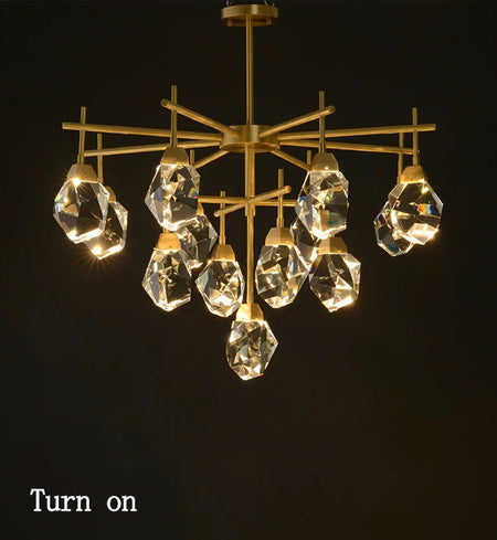 Modern Pendant Light Luxury High Art Deco Copper Crystal Chandelier Home, Living, Dining Room Lights