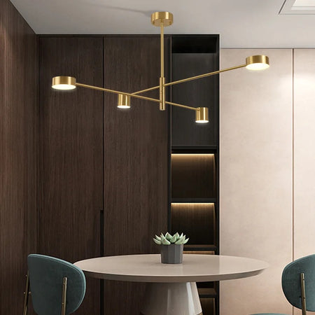 Modern Chandelier Nordic Golden Copper Living, Dining, Bedroom Lights