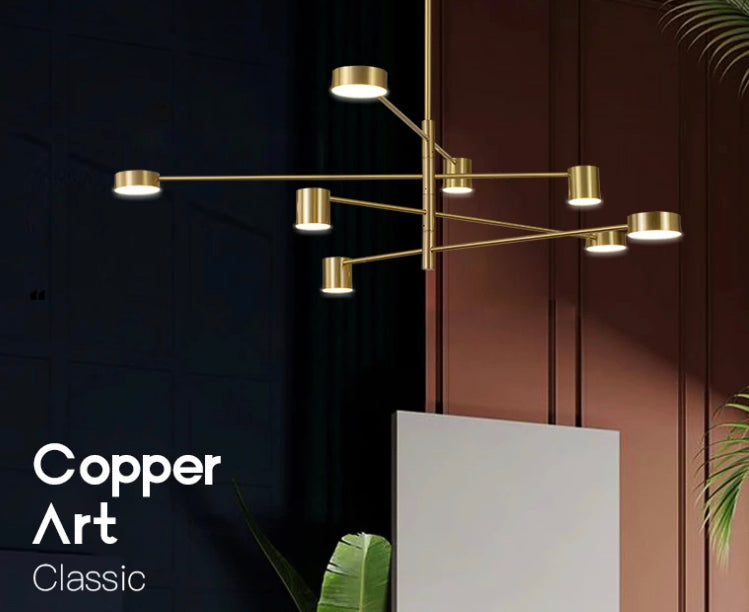 Modern Chandelier Nordic Golden Copper Living, Dining, Bedroom Lights