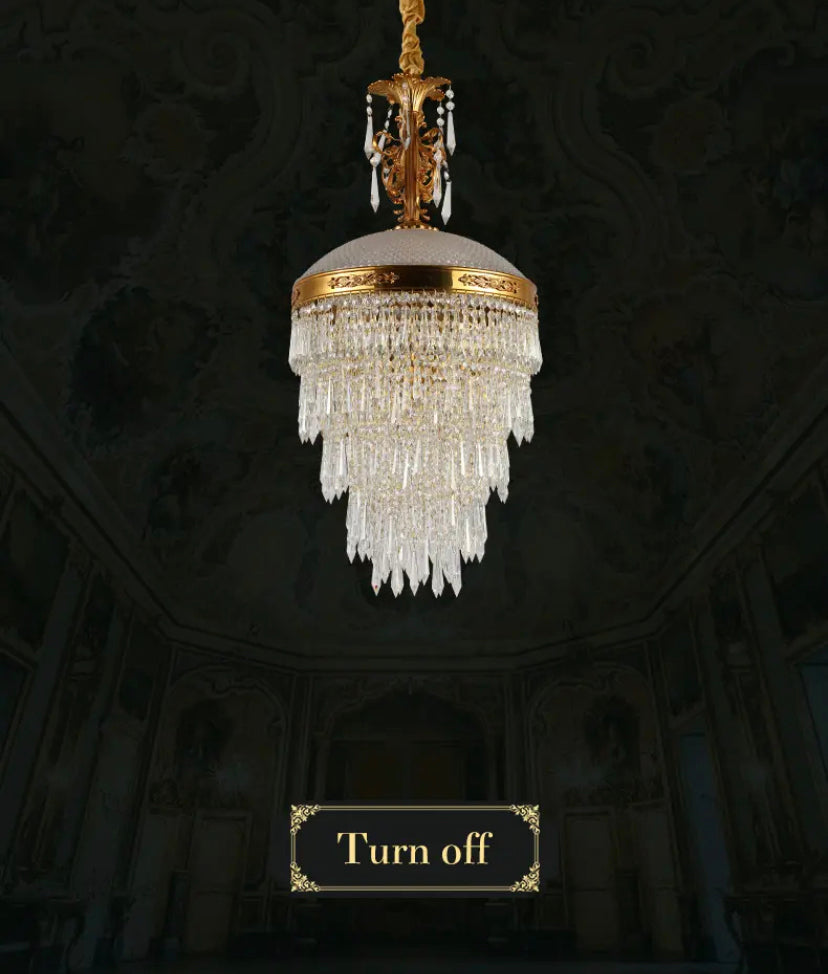 French Antique Style Chandelier Living Room Entrance Lobby Brass Crystal Chandelier Dining Room Pendant Light