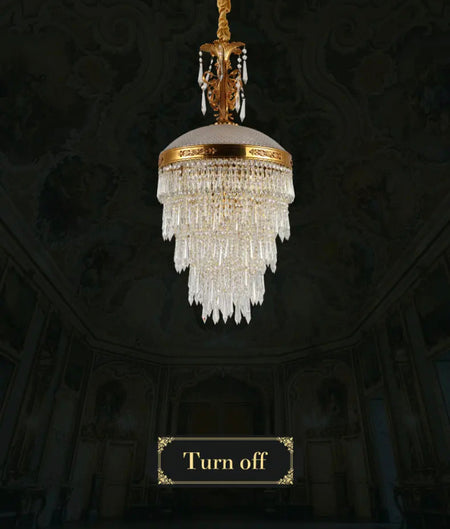 French Antique Style Chandelier Living Room Entrance Lobby Brass Crystal Chandelier Dining Room Pendant Light