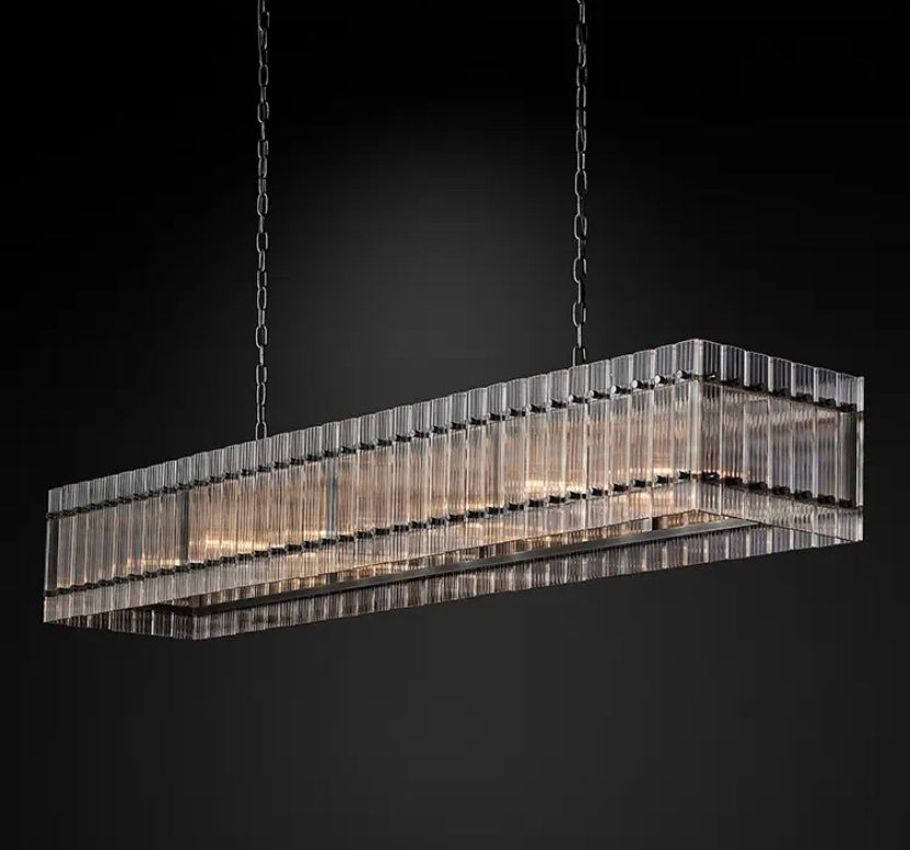 Modern Pendant Light Luxury Large Rectangle Chandeliers Dining Room Lights