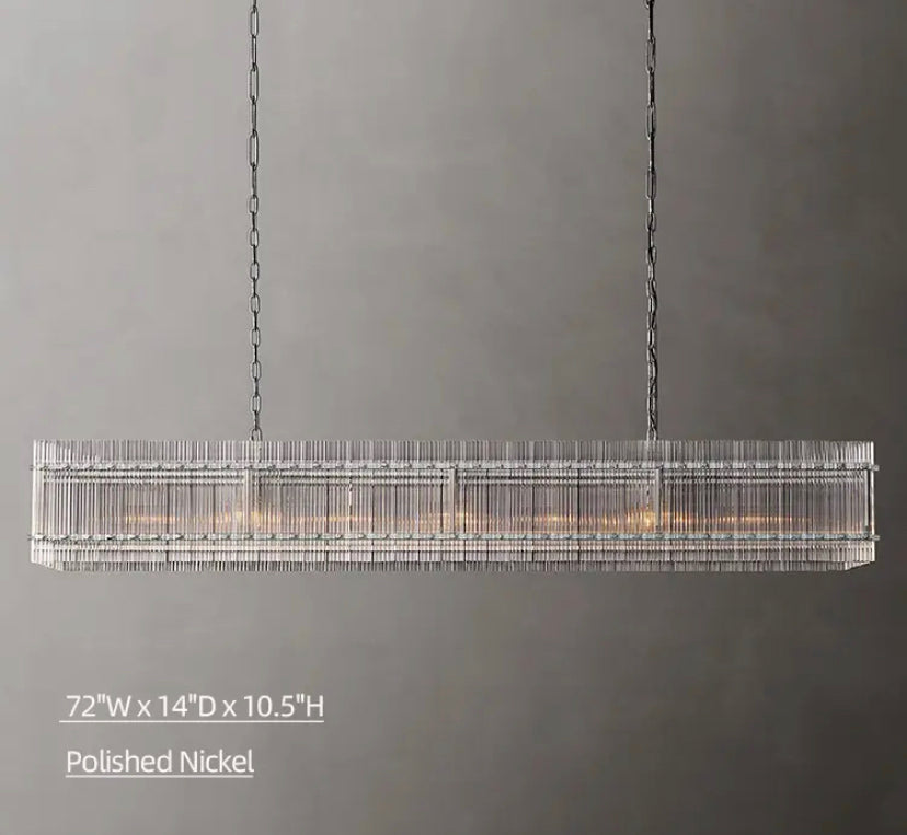 Modern Pendant Light Luxury Large Rectangle Chandeliers Dining Room Lights