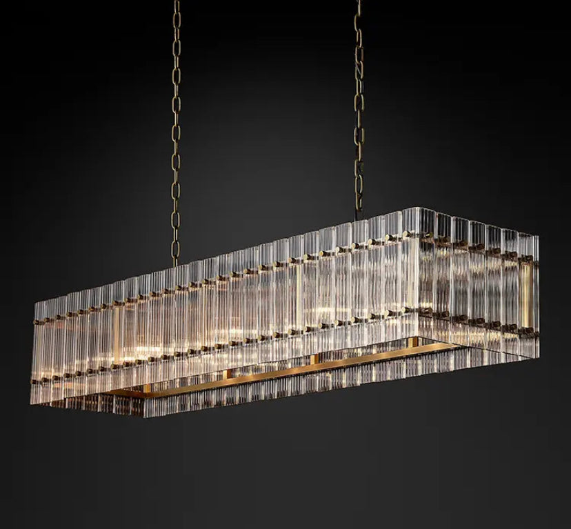 Modern Pendant Light Luxury Large Rectangle Chandeliers Dining Room Lights