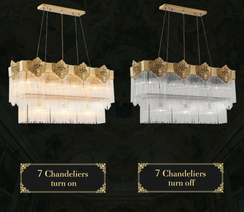 Vintage Chandelier Vatican Style Brass Classic Pendant Light Hanging Lights Foyer Crystal Chandelier