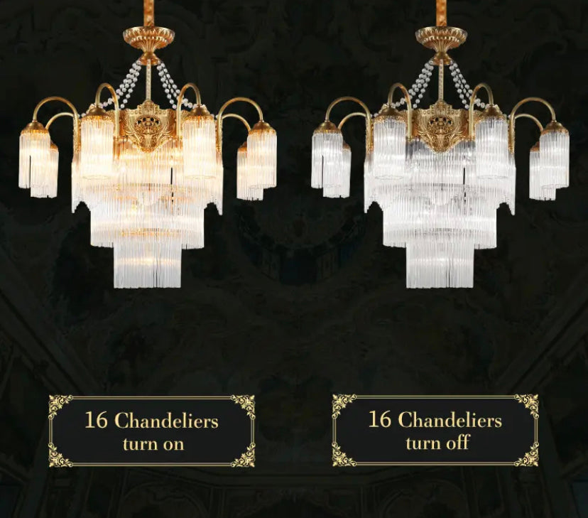 Vintage Chandelier Vatican Style Brass Classic Pendant Light Hanging Lights Foyer Crystal Chandelier