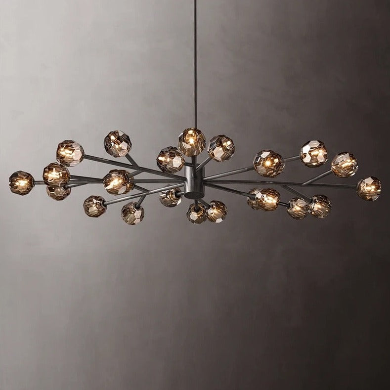 Modern Chandelier Luxury K9 Black Crystal Ball Pendant Light for Living, Dining Room