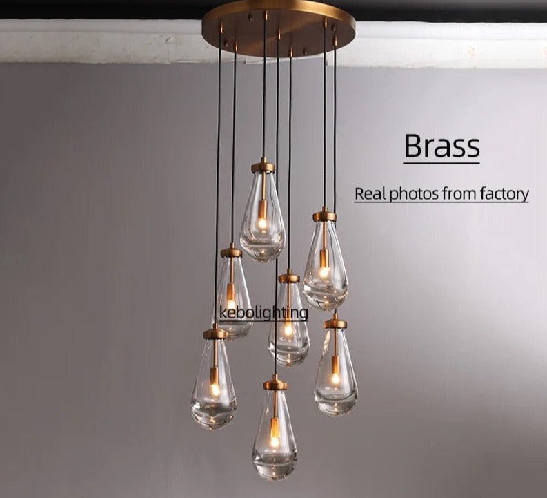 Modern Pendant Light Luxury Crystal Raindrop Living Room Dining Room Hanging Lights