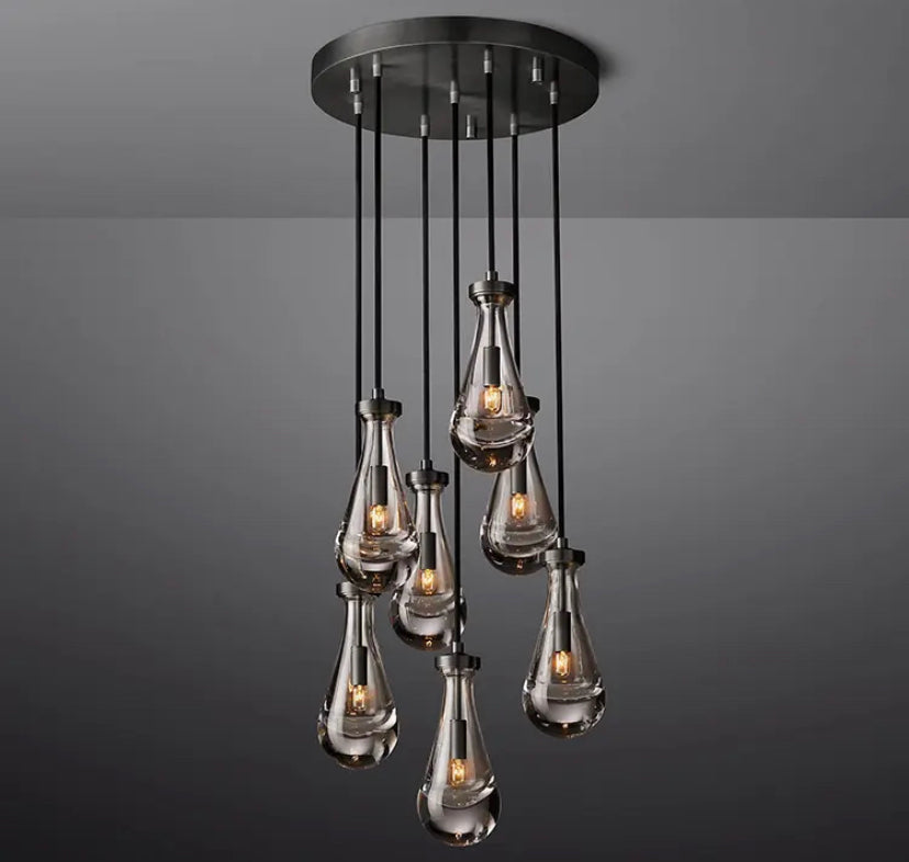 Modern Pendant Light Luxury Crystal Raindrop Living Room Dining Room Hanging Lights