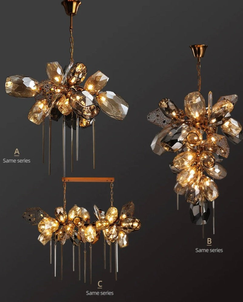 Modern Chandelier Luxury Calais Large Brass Crystal Murano Glass Lobby Villa Hall Stairs Lights