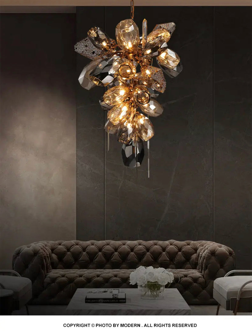 Modern Chandelier Luxury Calais Large Brass Crystal Murano Glass Lobby Villa Hall Stairs Lights