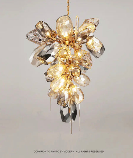 Modern Chandelier Luxury Calais Large Brass Crystal Murano Glass Lobby Villa Hall Stairs Lights