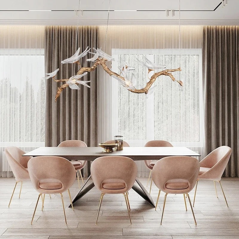 Designer Pendant Light Luxury Tree Branch Bird Crystal, Glass Chandelier Home Living, Dining Room Lights