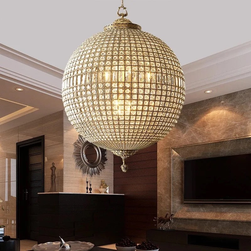 Vintage Chandelier Luxury Iron K9 Crystal Ball Hotel, Home, Court Living, Dining Room Pendant Lights