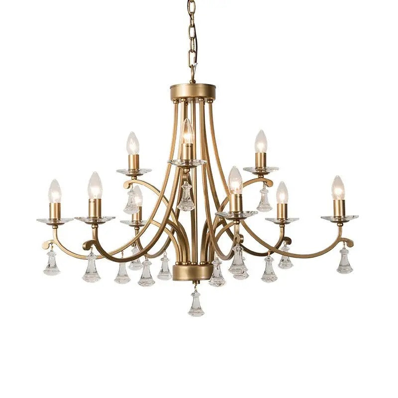 Vintage Chandelier Luxury Home, Hotel, Villa Living, Dining Room American Iron Crystal Lights