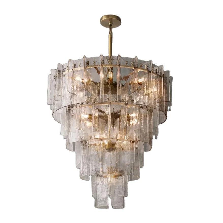 Modern Chandelier Crystal Copper Brass Luxury Four Story Suspended Villa Duplex Floor Dining Room Lights